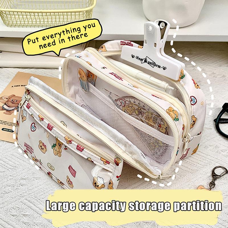Cute Cartoon Pencil Case For Student Cartoon Anime Bear Creative Pencil Bag High Capacity Stationery Storage Bag Cosmetic Bag