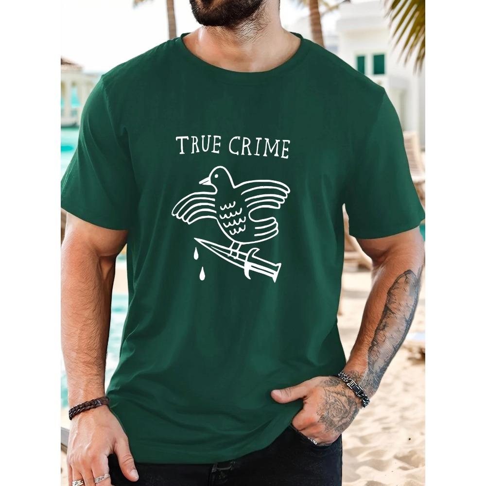 Summer Men's Cotton Oversized Tee English Letter Print Casual Streetwear Short Sleeve Breathable Round Neck