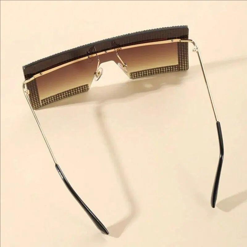 Diamond Sunglasses For Women Candy Color Lenses Exaggerated Big Face Slim Look Fashion Glasses 8888