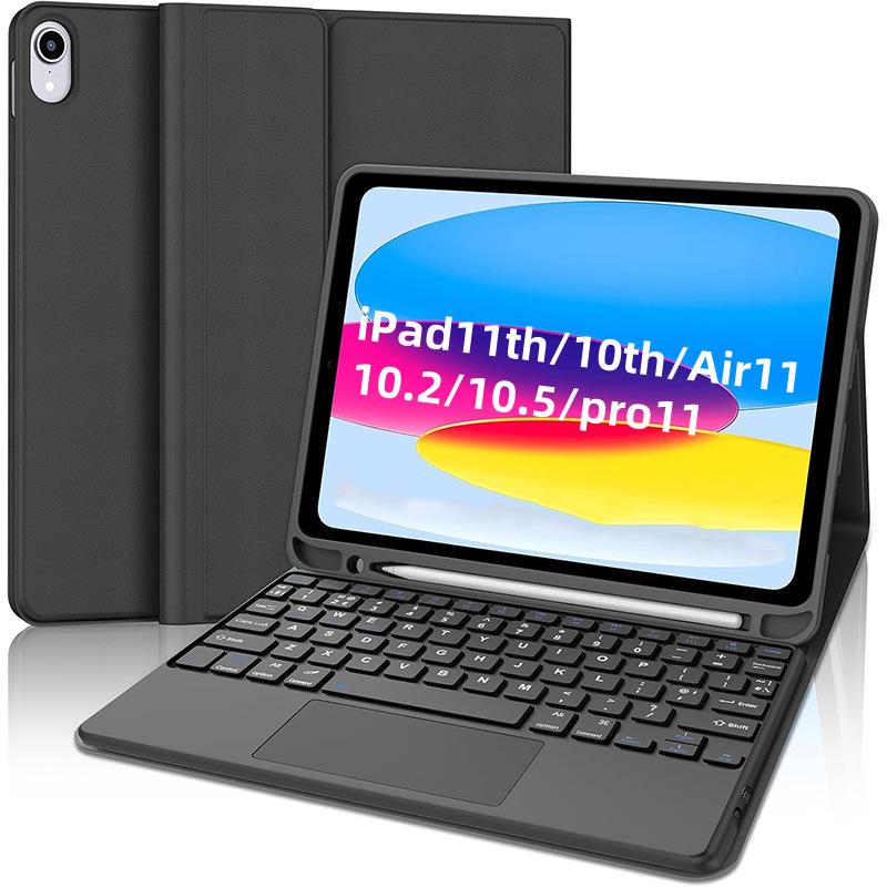 

iPad Pro 11 Protective Case with Touchpad Bluetooth Keyboard, Pencil Slot, Leather, 10th Gen Air 7. iPad Air11/Air5/Air4