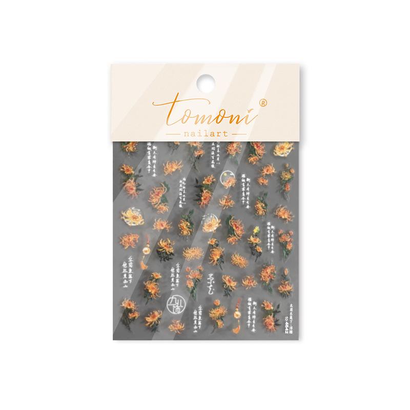 

Объемные 3D наклейки для ногтей Tomoni - Коллекция Японская хризантема , Смешанные стили