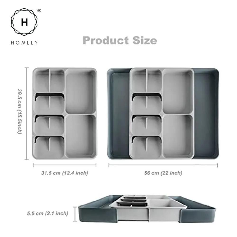 Homlly Drawer Organizer Tray for Cutlery and Knives