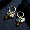 Fashionable Orange Fruit Honey Bee Hoop Earrings For Women Ear Buckle Suitable For Wearing Jewelry Gifts