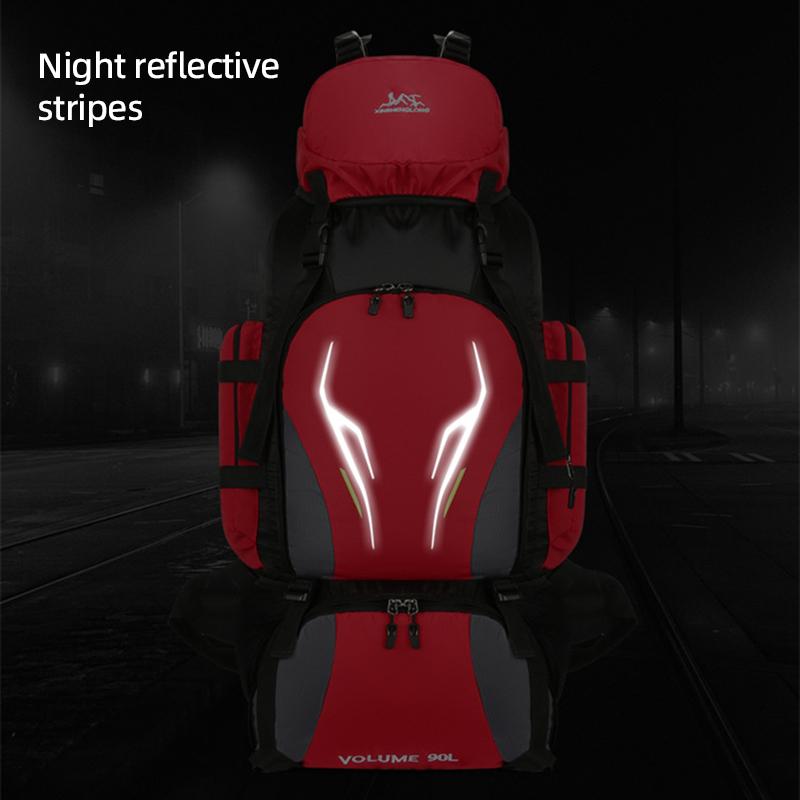 New Fashion 90L Large-Capacity Outdoor Backpack Water-Resistant Hiking Camping Travel Backpack Unisex Hiking Bag