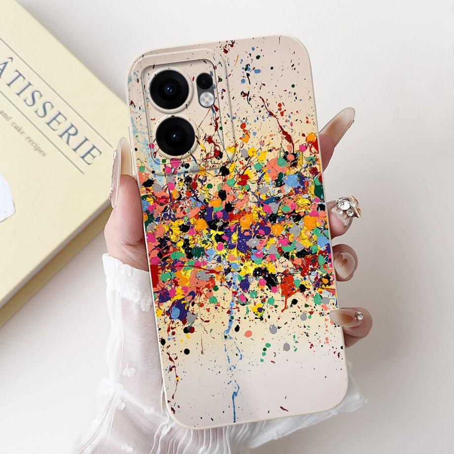 For Oppo Reno13 / Reno13F 4G 5G / Reno 13 Pro Phone Case Soft Smooth Silicone Capa Moon Night Artistic Marble Printed Back Cover