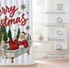 Merry Christmas Shower Curtain with Snowflake Tree Pattern, Waterproof Winter Holiday Bathroom Decor, Durable Washable Fabric