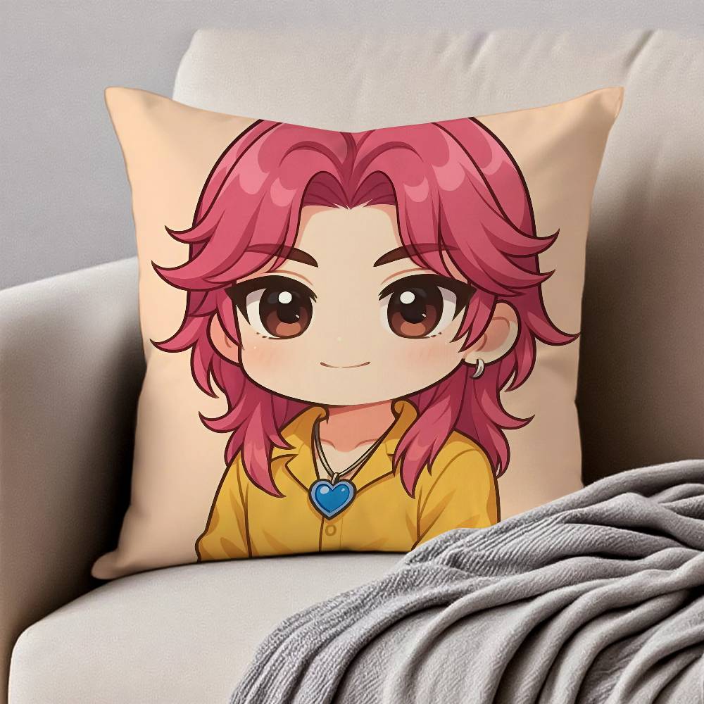 Movie S-Sajas B-Boys Pillow Case Anti-Dustmite Pillowcase Invisible Zipper Silky Short Plush Sofa Cushion Cover