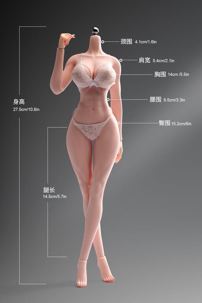 Jouets Loisirs Figurine à l'échelle YIMEI YM507 Corps Féminin Sans Couture en Silicone Platine Musclé à Forte Poitrine avec Parties Physiologiques et Chaussures Pas Blanc &