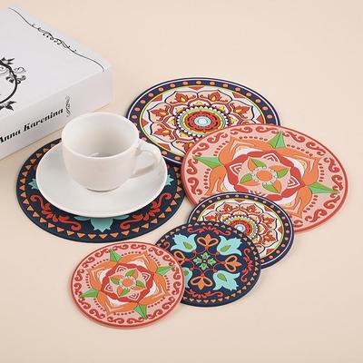 Bohemian Ethnic Style Non-Slip Insulated Coaster for Coffee, Tea, and Bowls