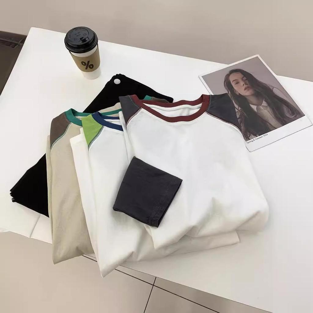 Snowflake Cotton Raglan Sleeve Sun Protection Cardigan Women's 2025 Summer Round Neck Oversized Long Sleeve T-shirt.
