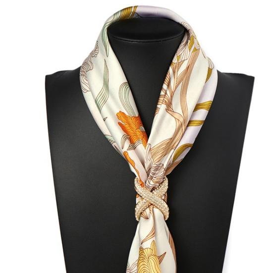Scarf Rings for Women X Shaped Scarf Buckle Rhinestone Shawl Slide Pin Clip