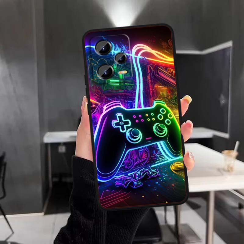 Creative Game Controller Phone Case For Xiaomi Redmi Note 15 14 13 12 12S 11E 11 11S Pro Plus 4G 5G Black Soft TPU