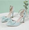 Fashion Women's Pointed Bow Sandals Low Heel Stilettos Lightweight Party Shoes Summer Fashion Sexy 2025 New Style