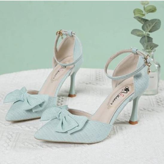 Fashion Women's Pointed Bow Sandals Low Heel Stilettos Lightweight Party Shoes Summer Fashion Sexy 2025 New Style