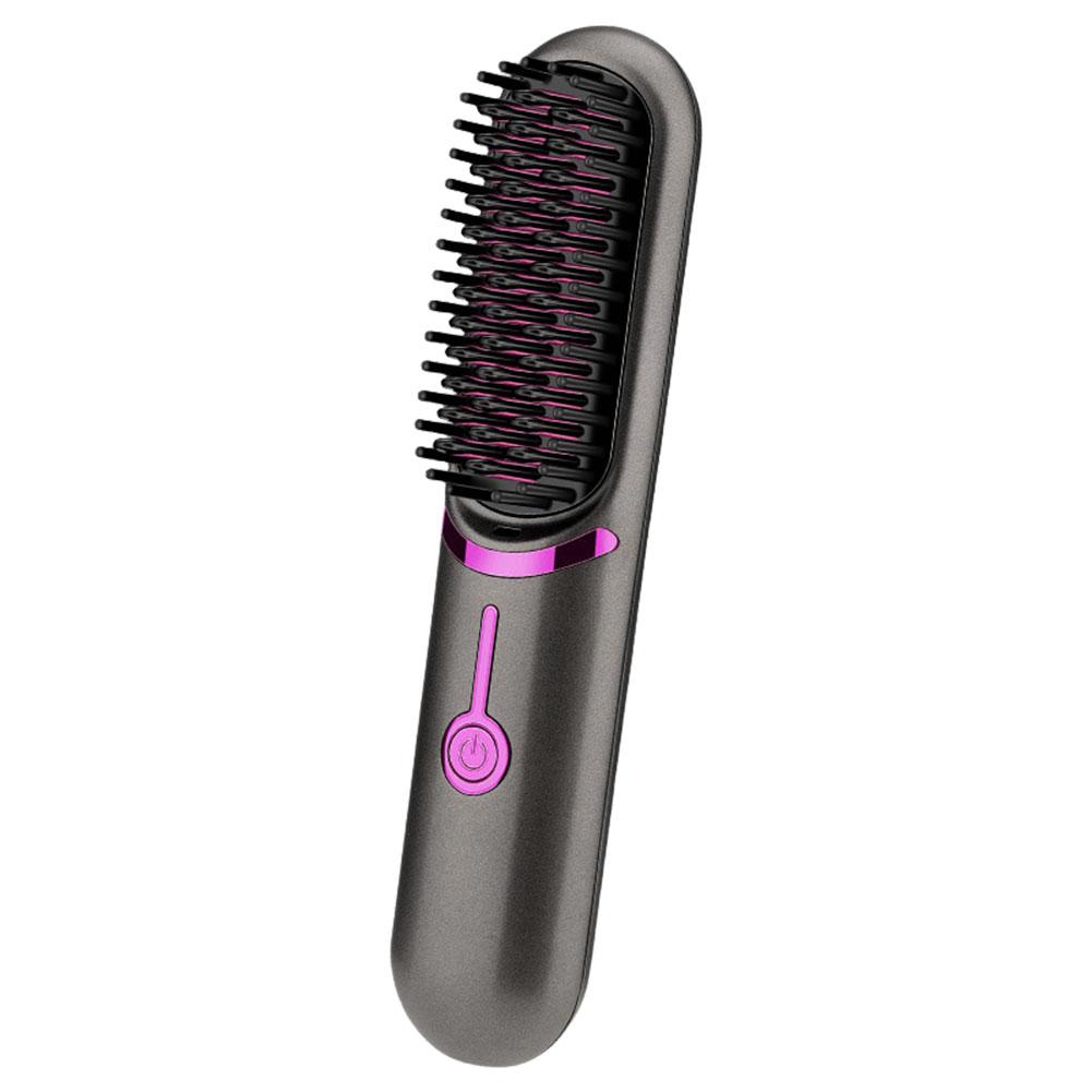 Electric Hot Comb 5200mAh Wireless Straight Hair Comb 3 Temp Setting Hair Straightening Brush Anti-Scalding for Hairstyler Salon