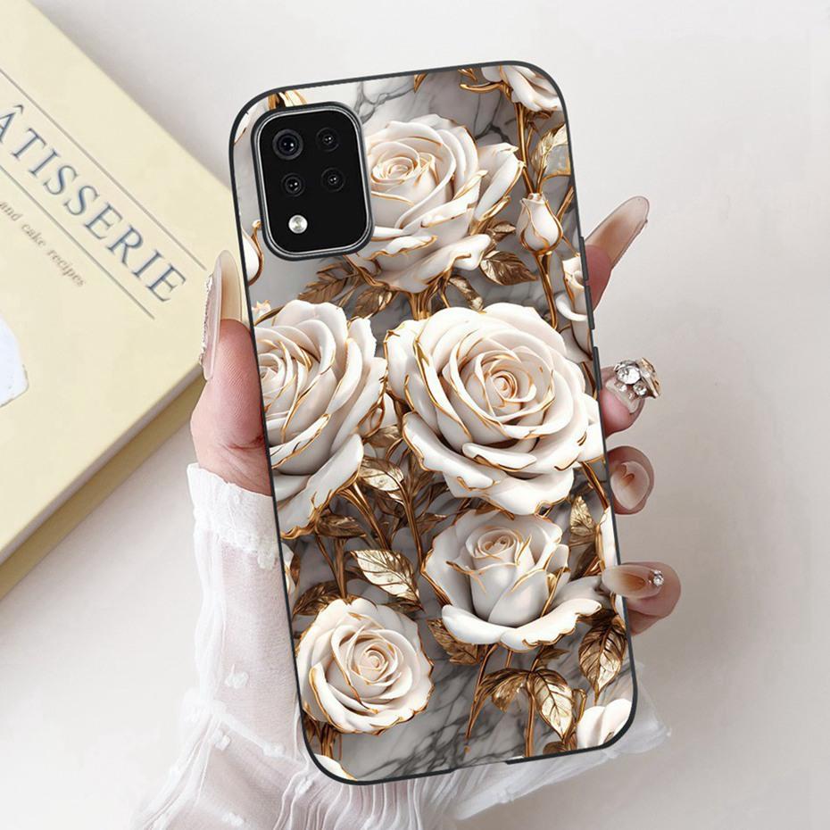 Beautiful Floral Painting Phone Case For LG K42 K52 K62 2020 Black Silicone Soft Cover For LG K62+ K52 (Brazil) Cases Bumpers