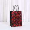12/30pcs Christmas Black Red Foil Paper Tote Bags Reusable Gift Favor Bags for Holiday Packaging Candy Cookies Retail Party