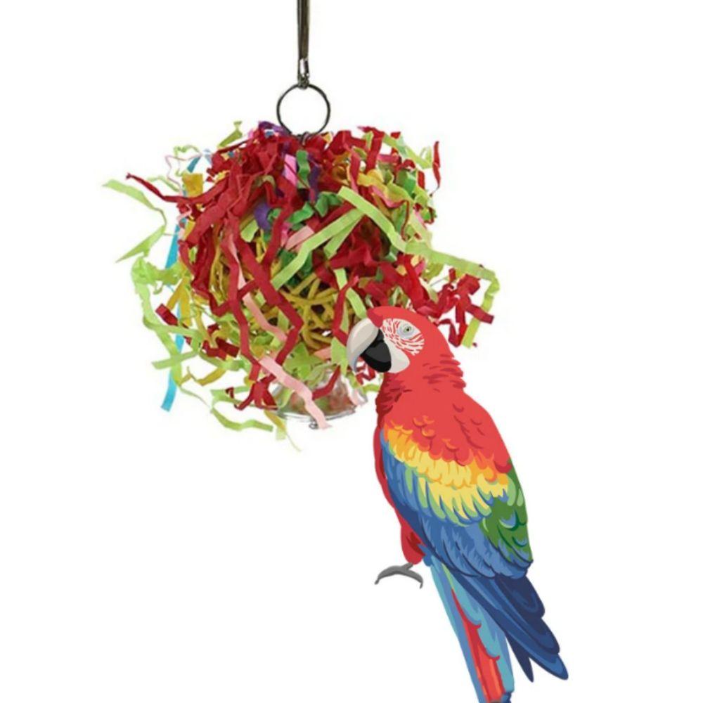 4pcs/set Bite Resistant Parrot Chewing Toys Paper Parrot Shredder Toy Parrot Swing Toys Grinding