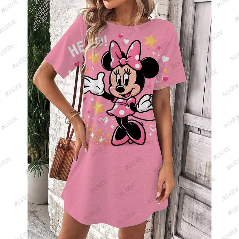 Fashion Loose Crew Neck Women's Casual Versatile Printing Casual Dresses