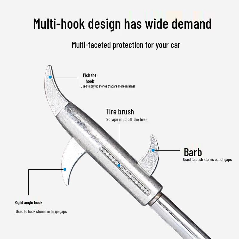 Multi-Function Portable Tire Stone Removal and Cleaning Tool