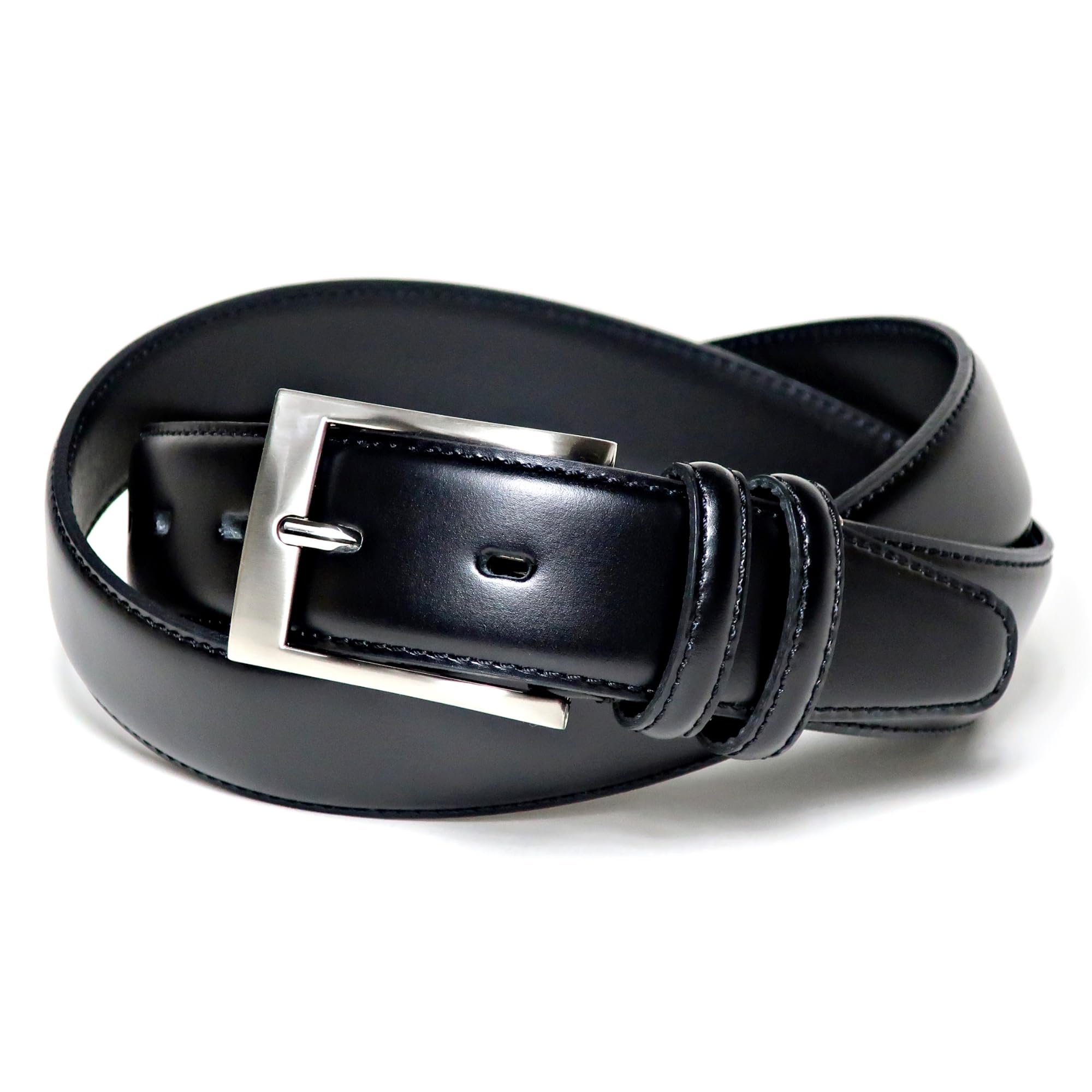 [COXSWAIN] Men s Leather Belt from the prestigious Italian tannery Lloyd. Genuine leather, black. High-quality material. CW20208-19