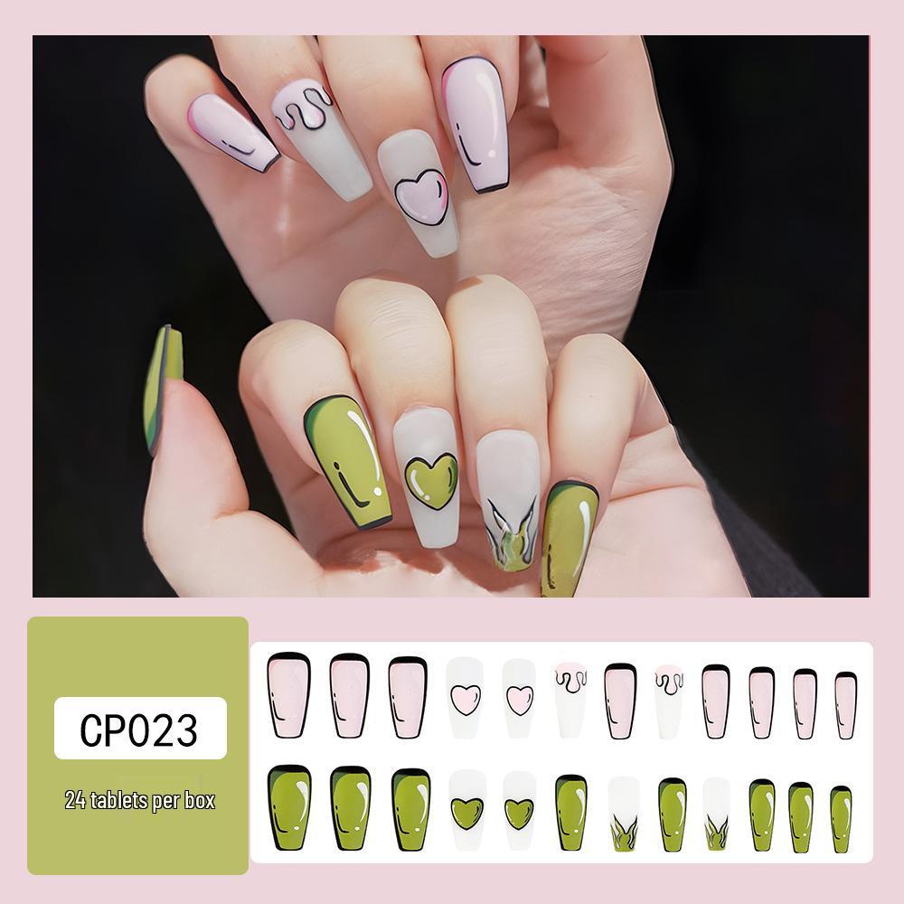 Reusable Blush Nail Art Set: 24 Detachable Wearable Nail Stickers