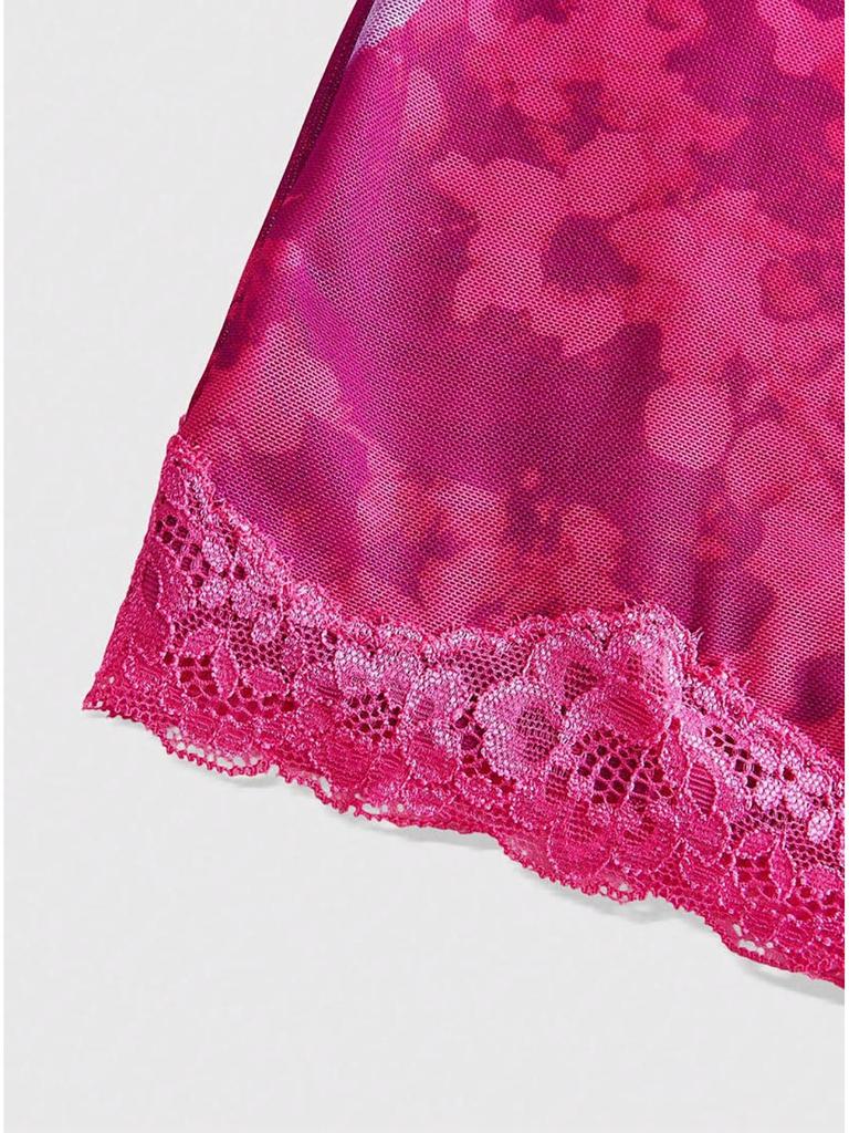 2025 Cross-border Sexy Lace Slip Dress: Waist-cinching Retro Floral Print, Backless, Hip-hugging, Ruffled Design.