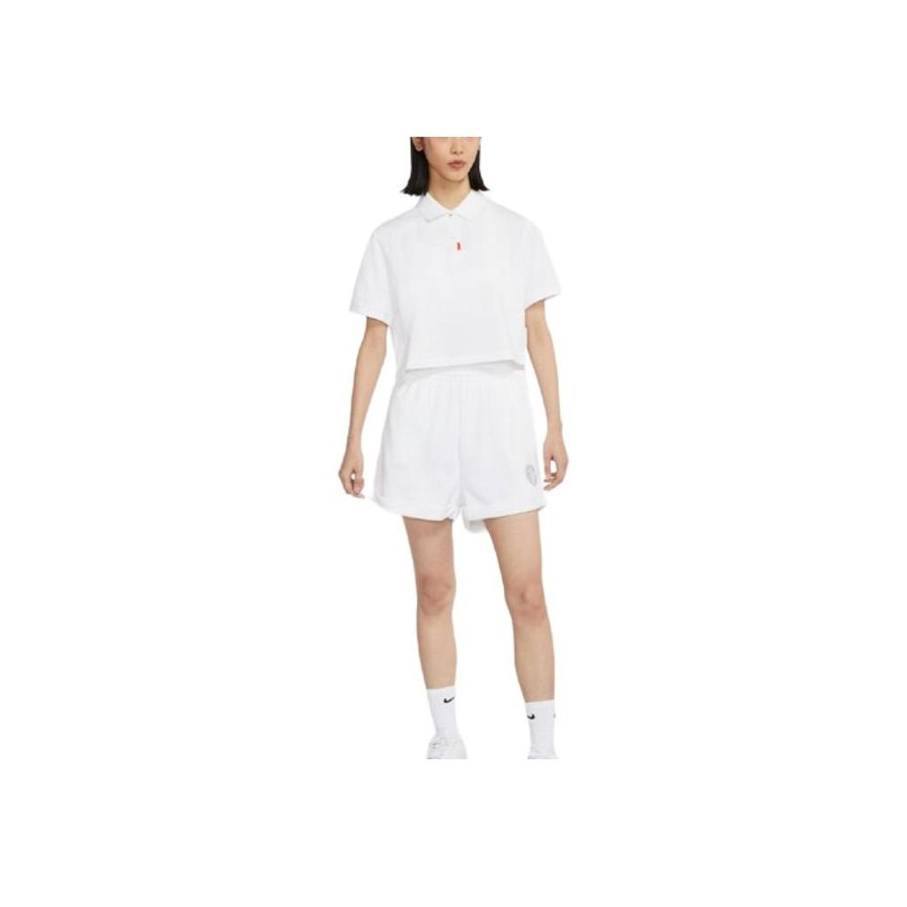 Nike Solid Color Polo Shirt Women Tops White DC3427-100