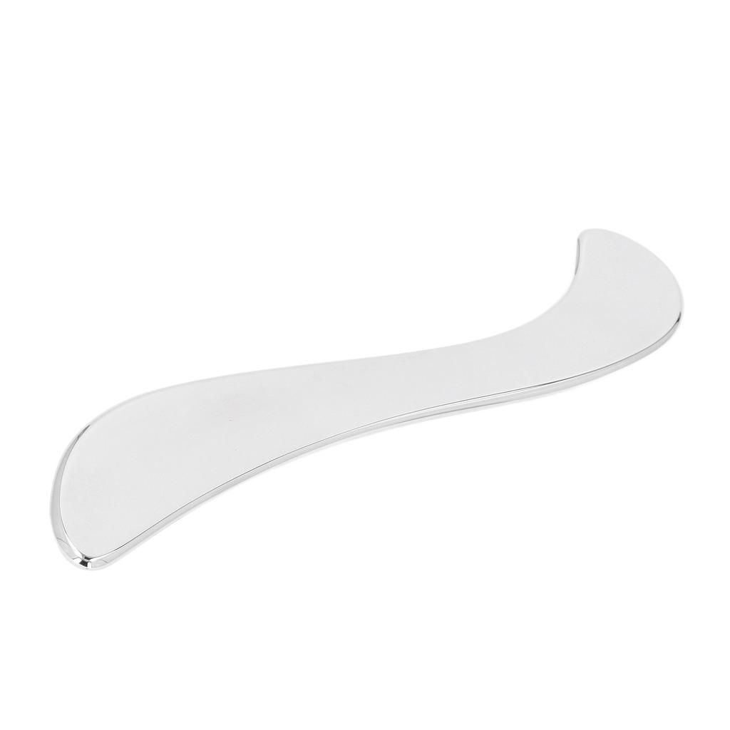 Stainless Steel Scraping Board Guasha Scraping Massage Tool S Shaped Stainless Steel Scraper Plate for Face Back Neck Calves Chest Muscles