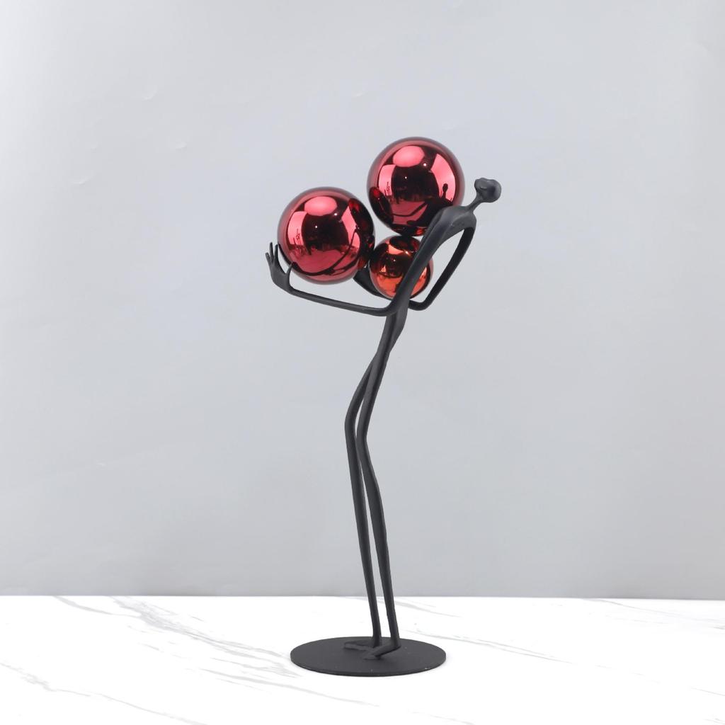Men's Black Minimalist Accessories, Metal, Gold Ball Decorations, Abstract Figures, Statues, Desktop Decorative Sculptures
