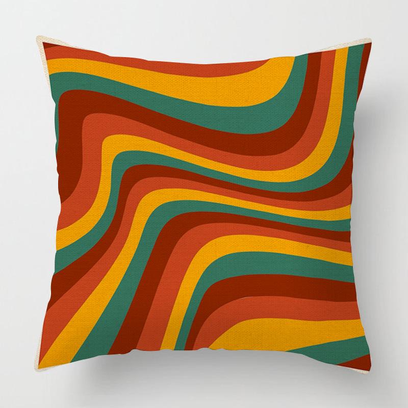 Home Decor Vibrant Retro Pattern Digital Print Pillow Covers Pattern Cushion Cover Suitable For Sofa Bedroom Car Pillow Cover