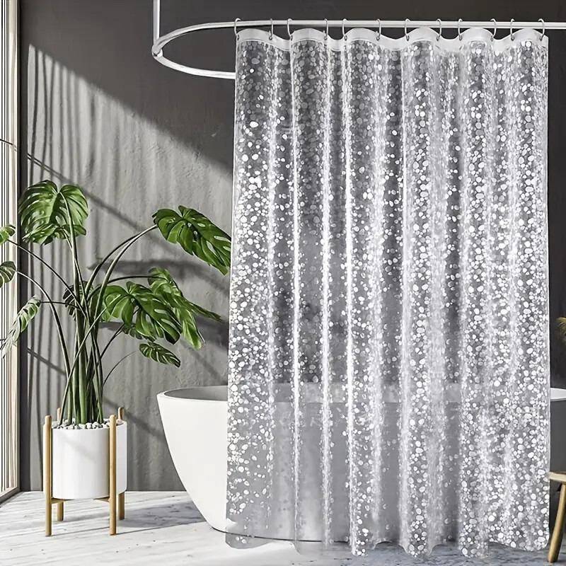 

Clear Shower Curtain Liner Peva Plastic Water-Proof Bathroom Shower Curtain Bathtub Bathing Curtains Easy Clean Wipe with Hooks 150X180cm
