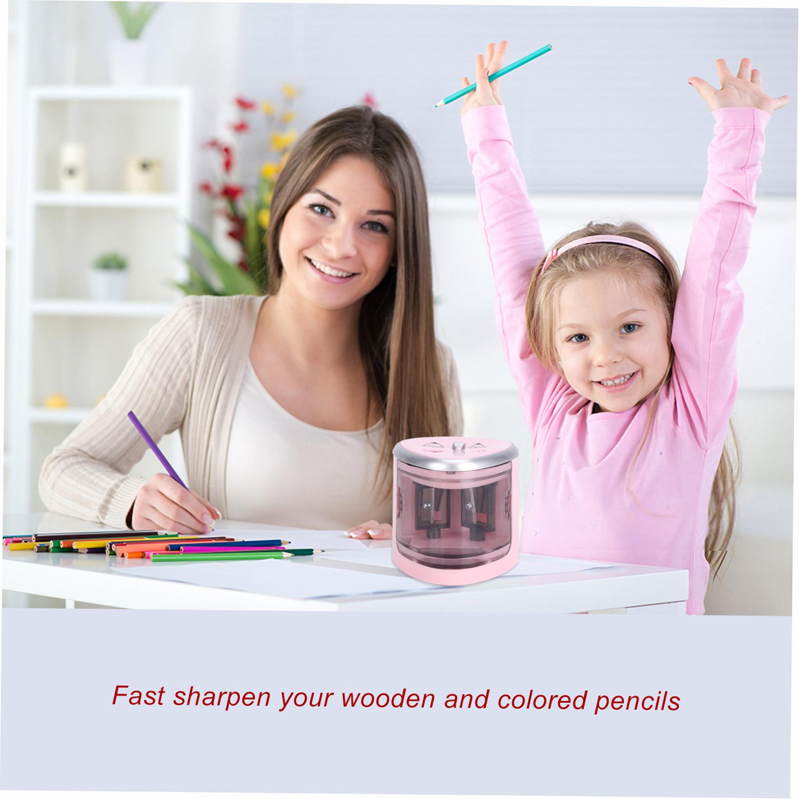 Multi-functional Automatic Electric Pencil  ener Battery Operated with 2 Holes(6-8mm Celsius 9-12mm) for Home School Student Blue