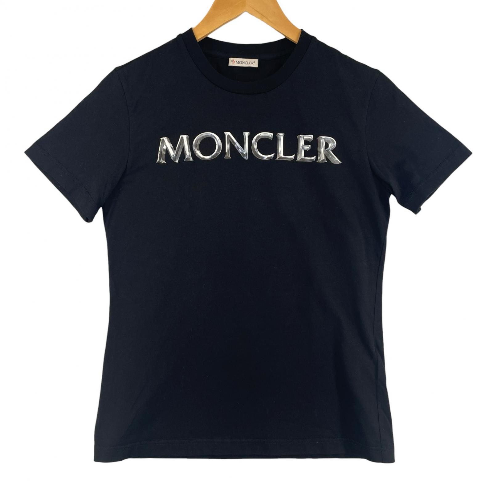 

MONCLER XS WOMEN Short Sleeve T-shirt Black Authentic Model C-SCOM-21-951