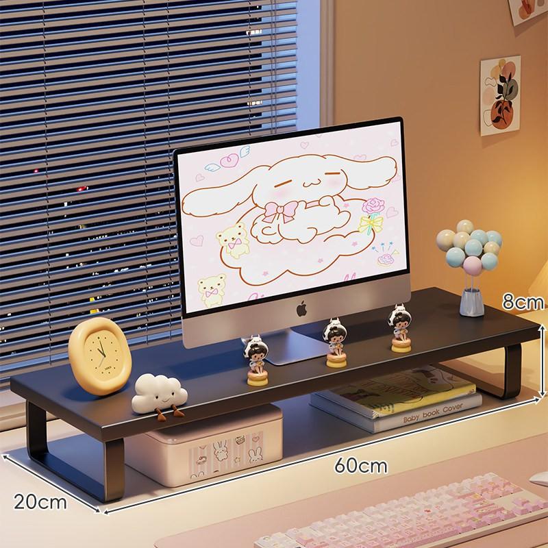 Supporto Riser per Monitor da Scrivania Regolabile Schermo Laptop Organizzatore Spazio di Lavoro Ergonomico Legno Bianco Noce Nero
