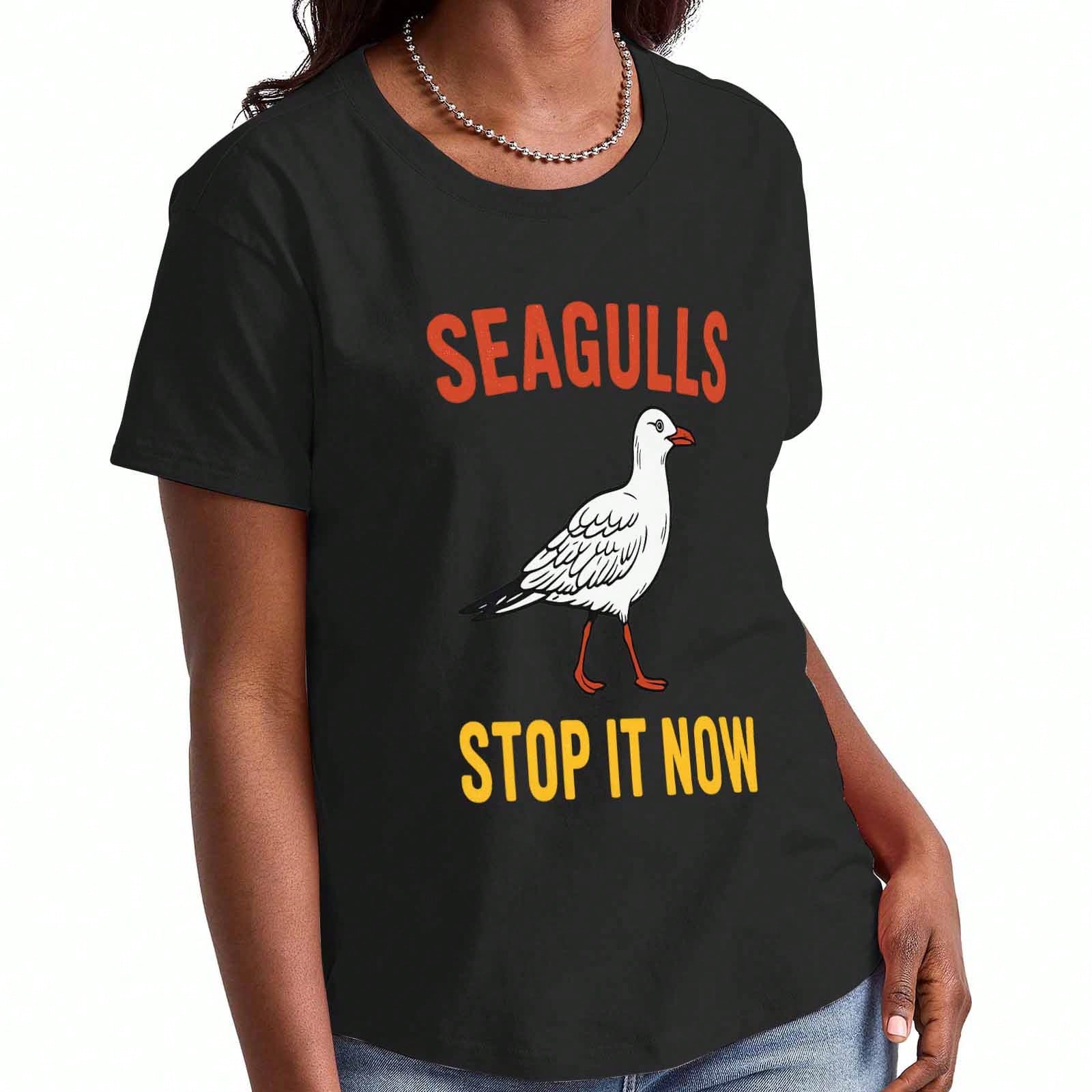 Seagull Coconut Poke Wounisex s Cotton T Shirt, Premium Cotton Graphic, Durable, Casual Fashion. Seagull Gonna Come And Poke You In The Coconut Image S разноцветный