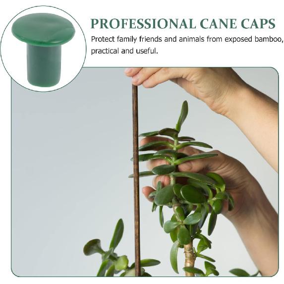 Happyyami 72Pcs Garden Safety Cane Caps Plastic Mushroom Rebar Safety Caps Tube Screw On Rebar Stakes for Garden Canes Green