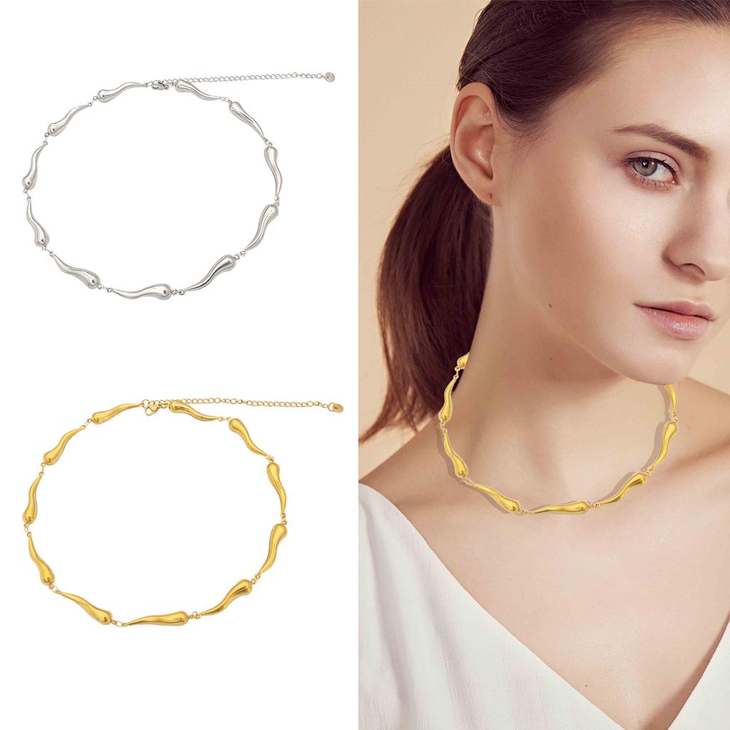 Pepper Shaped Chain Necklace for Women Clavicle Chain 316L Stainless Steel Choker Necklaces Charm Girl Partry Jewelry Gifts