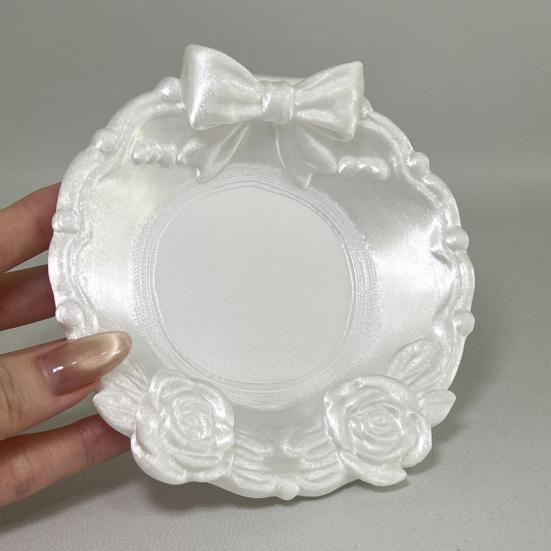Jewelry Tray with Bow And Flower Decor Multi-Functional Storage Tray Retro