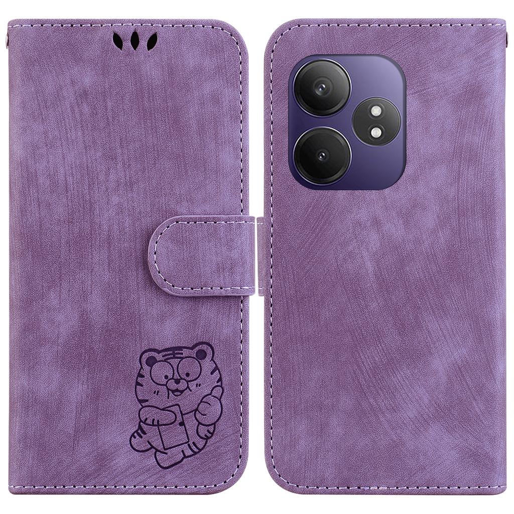 For Realme GT Neo6 SE 5G/GT 6 5G/6T 5G/Neo6 5G Wallet Case Tiger Imprint Leather Protective Phone Cover
