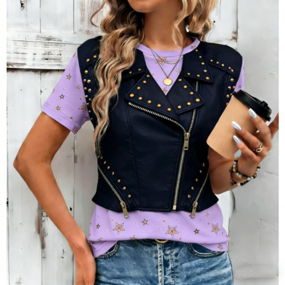 Europe and America Fashion Funny Vest 3D Print Women T-shirts Streetwear Summer Casual Short Sleeve O-neck Women Tees Tops Clothing