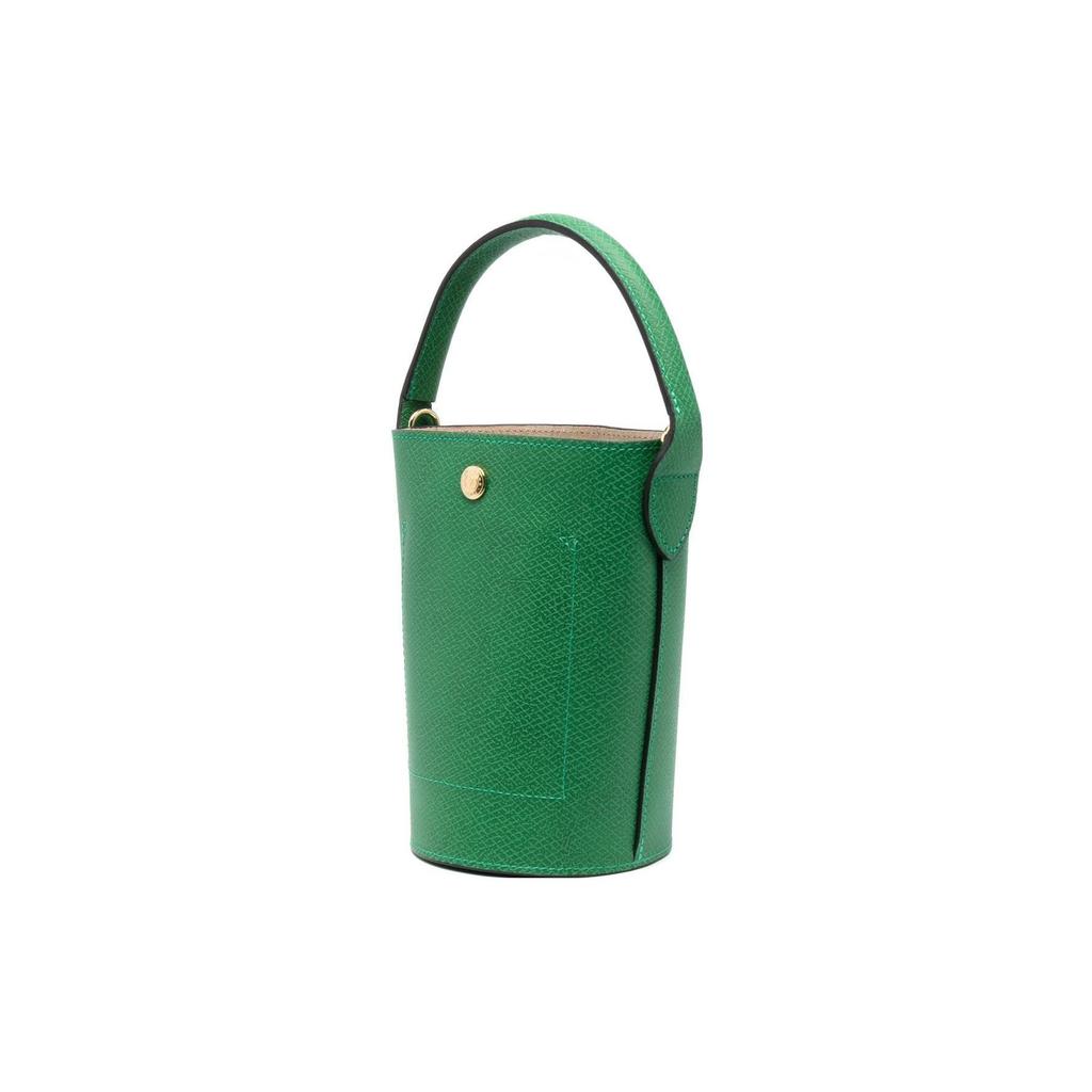 Longchamp Épure 12 Short Handle Snap Closure Leather Bucket Bag Mini Women Bags Green 10213HYZ129