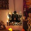 Halloween LED Lights with Hanging Rope Battery-Powered Ghost Pumpkin Hanging Party Lights for Shop/Home/Yard Windows for Indoor/Outdoor