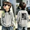 Boys' Retro Color Block Polo Shirt - Casual Long Sleeve for Kids 6-12