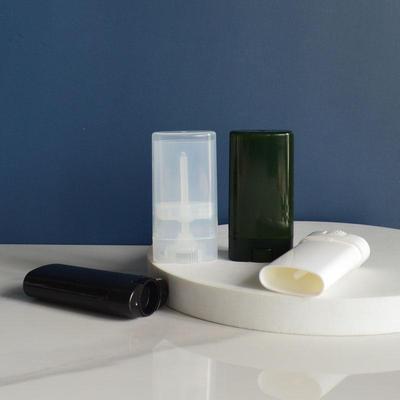 15g Grüner Ovaler Lippenstifthülse mit Transparentem Deckel - Weiße Flache Lipgloss-/Lippenglanzhülse