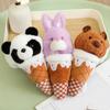 18Cm Animal Ice Cream Cone Plush Toy Kawaii Summer Snack Food Plushie Pig Rabbit Panda Lamb Bear Prop Gift