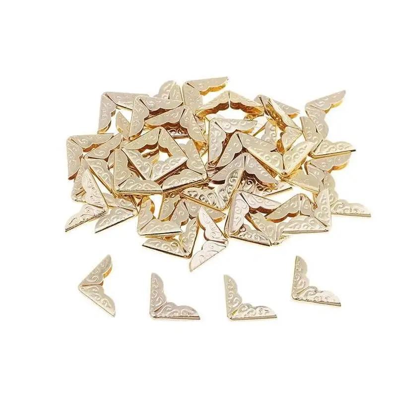 20pcs Book Corner Protector Metal Corner Cover Vintage Edge Cover Guard File Folder Corner Decorative for Scrapbook Album Menu