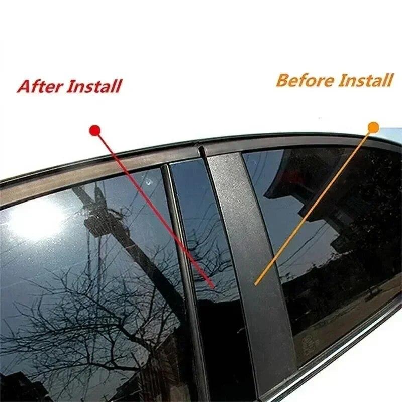 Fit For Toyota Tacoma 2016-2023 Car Pillar Posts Cover Panel Stickers Glossy Piano Black Auto Door Window Column Trims Kits 4Pcs