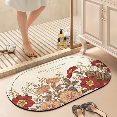 Bathroom Absorbent Floor Mat Household Toilet Door Foot Mat Toilet Carpet Bathroom Non-slip Mat Diatom Mud Cushion