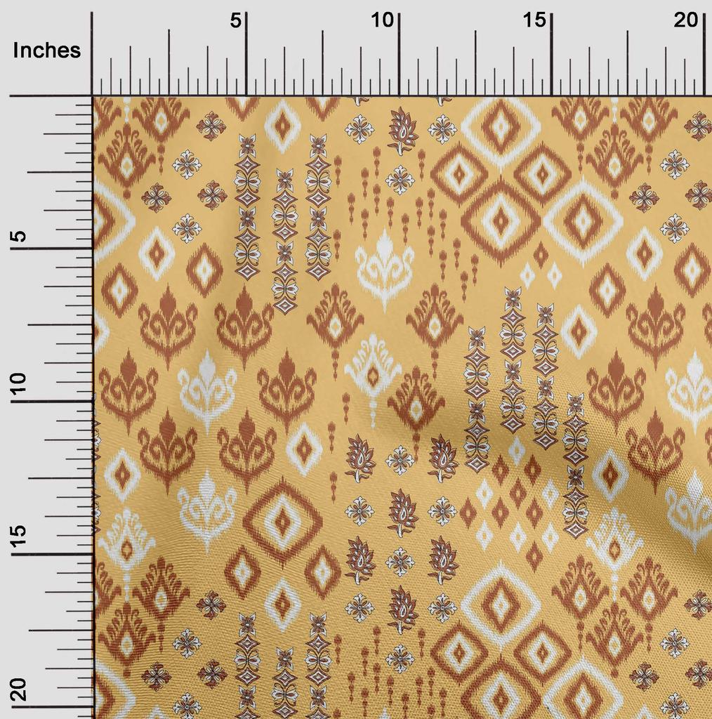 oneOone Cotton Flex Fabric Block & Geometric Ikat Print Fabric By The Yard 40 Inch
